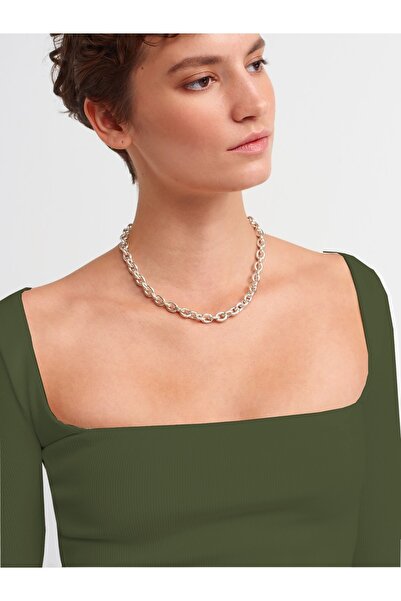 Dilvin 3700 Ribbed Long Sleeve Top- Dark Khaki