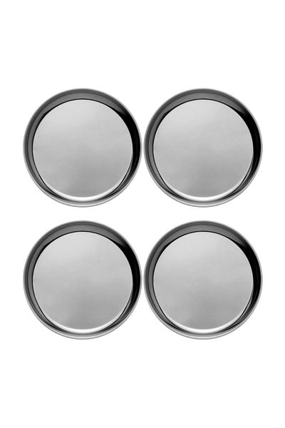 Kitchen Design Lab Mini Metal Snack Bowl, Sauce Bowl, Turkish Delight Bowl, Mini Presentation Plate - 14 Cm - 4 Pieces