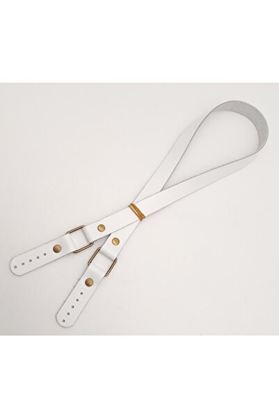 angel çanta aksesuar White Color Square Two Models Real Leather Bag Handle with Antique Metal
