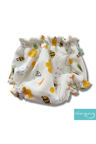 Majkabeba Sarı Arılar Desenli Alezli (sıvı Geçirmez) Külot Bez Bıraktırma Alı...