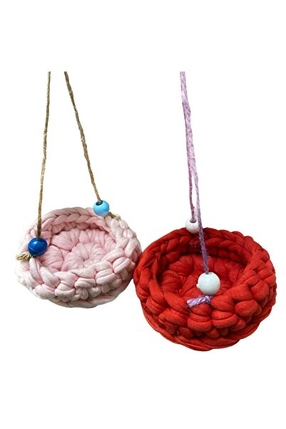 LeoMila Pet Shop Leomila Kuş Salıncağı El Örgüsü Salıncak Hamak Yatak