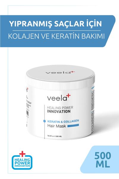 VEELA Yıpranmış Saçlar Için Kolajen Ve Keratin Bakım Maskesi - Keratin & Coll...