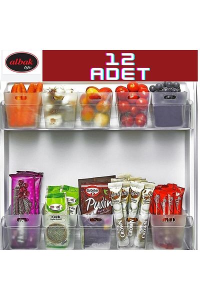 ALBAK Life 12-Piece Mini Fridge Organizer - In-Cabinet Organizer