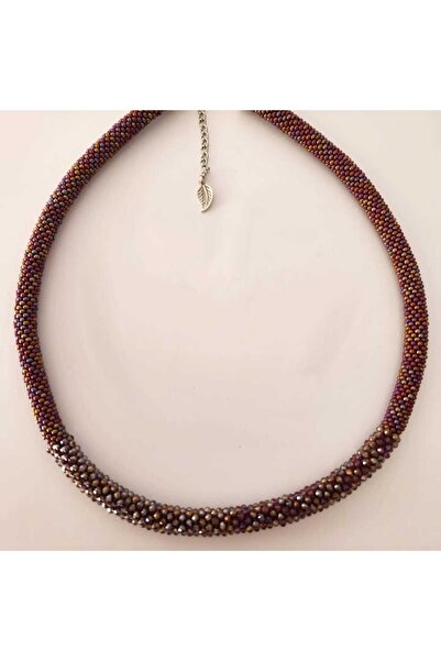 ElifceByÖzlem قلادة سجن مطرزة بالكريستال الرملي