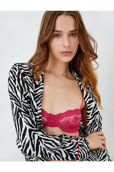 Koton Top pijama cu model zebră cu mânecă lungă, viscoză
