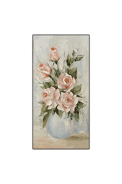 tablodekor Pembe Güller Yoğun Yağlı Boya Dokulu Tablo