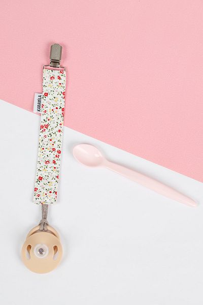 KARAMİLA Set of 3 Baby Girl Pacifier Strap - Pacifier Chain - Pacifier Holder with Flowers