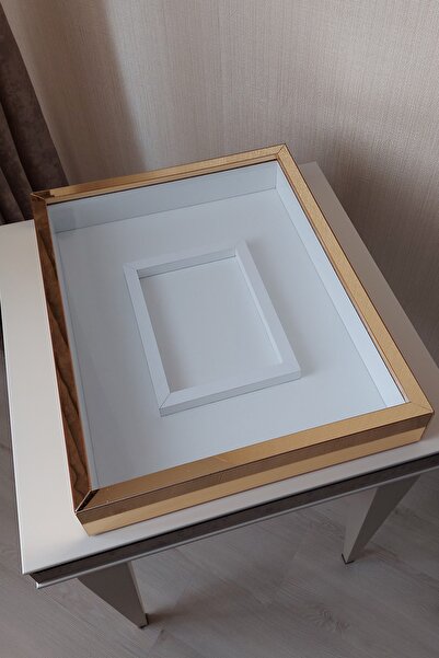 Verda Çerçeve 40x50 Cm Gold Plexi Rose Memory Frame!Frame with Photo Section Without LED!Rose Memory Frame