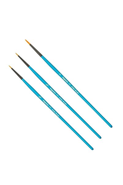 Bigpoint 111 Serisi Sulu Boya Fırçası Sentetik Kıl Yuvarlak Fırça Seti 3'lü No: 000-0-2