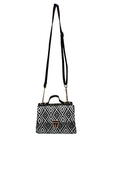 ELNES GROUP Kadın Siyah-beyaz Desenli El Ve Omuz Çanta
