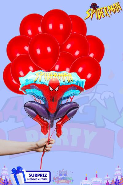 LASAGNA STORE Spiderman Temalı Lüx Gold Folyo Balon Seti