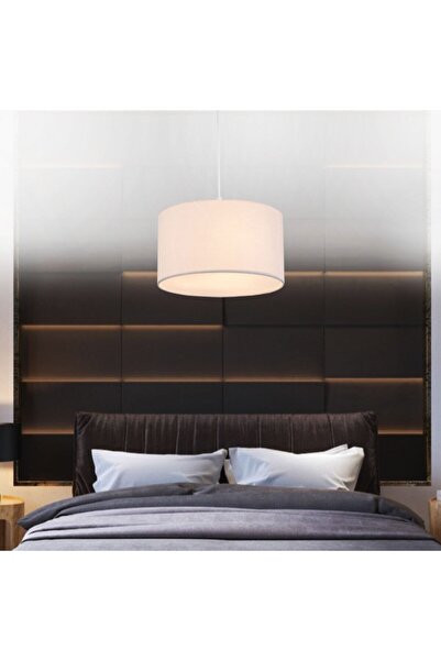 Modamonline Krem Sarkıt Kumaş Tekli Avize Çap 30 Cm Av123