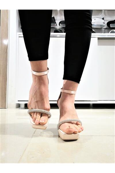 PUNTO Arme Cıty Ac5252940 Saten Plartform Topuk Önü Taşlı Düz Burun Abiye Ayakkabı