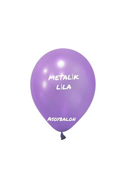 asöy Metalik Lila Balon 10 Adet 12 Inç Standart Boy 30 Cm Metalik Renkli Parti Balonu Doğum Günü