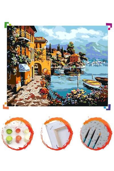 PlusHobby Sayılarla Boyama Seti Akdeniz Manzarası 40x50cm Tuval