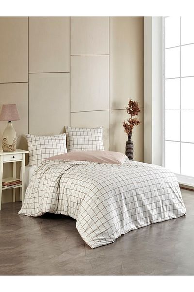 üntaş Life Double Sided Μαύρο Καφέ Καρό 200x220 Διπλό Παπλωματοθήκη Çiftrfs.khvekseset (χωρίς σεντόνια)