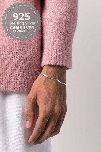 CAN SİLVER Balık Sırtı Gümüş Bileklik Unisex Balıksırtı Model 925 Ayar Gümüş Bileklik Taşsız Bileklik