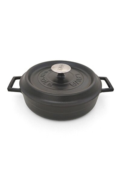 Lava Cast Iron Spring Pot Trendy Lid 24 Cm Matte Black