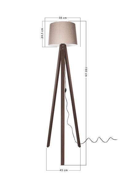 Modelight Deko Lambader Ceviz Ayak / Kum Beji Şapka