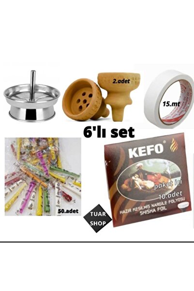 matchbang Nargile 6' Lı Paket Tel Közlük Folyo Sipsi Bezbant Lüle