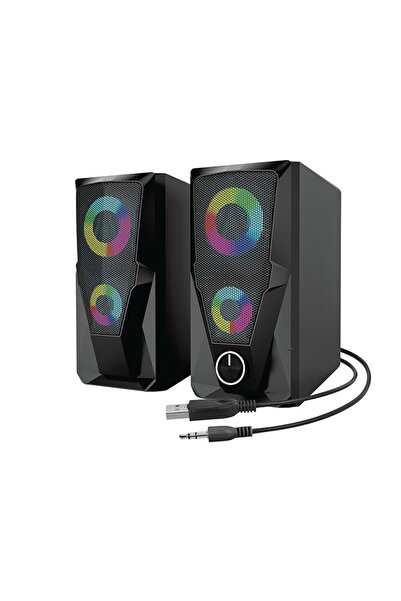 Mikado Md-336 2.0 6 Watt Rgb Ledli Siyah Multimedia Usb Speaker