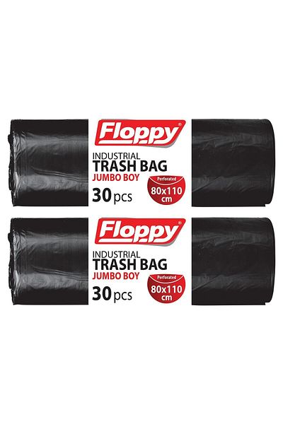 Floopy Floppy Industrial Jumbo Garbage Bag 80x110cm 30pcs (3 Pieces)