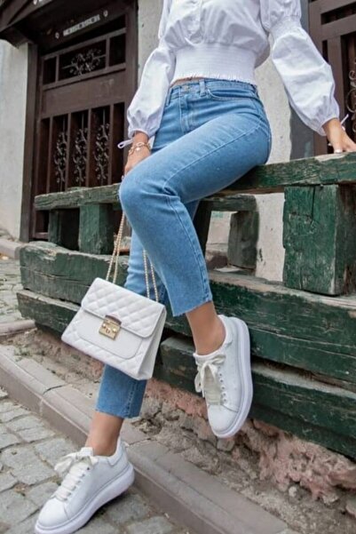 Suziş Γυναικείο παντελόνι με κομμένο ανοιχτό μπλε Lycra