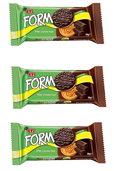 Eti Form Çikolata Kaplı Lifli Bisküvi 50 Gr X 3 Adet