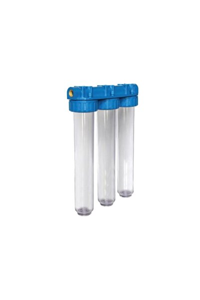 Evora 20"daire Sayaç Girişi Su Arıtma Cihazı Üçlü Filtre Kabı 3/4