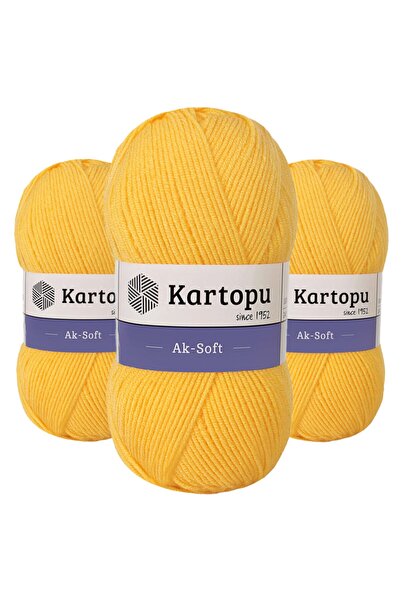 Kartopu 5 قطع خيوط حياكة أك سوفت K307 أصفر داكن