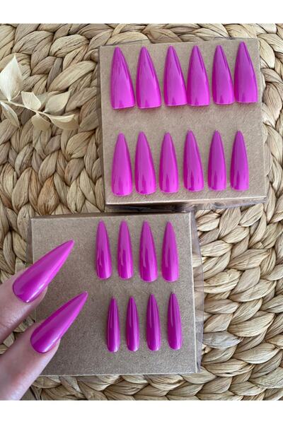 SYBELLE KOZMETİK 20 Li Fuşya Stiletto Takma Tırnak