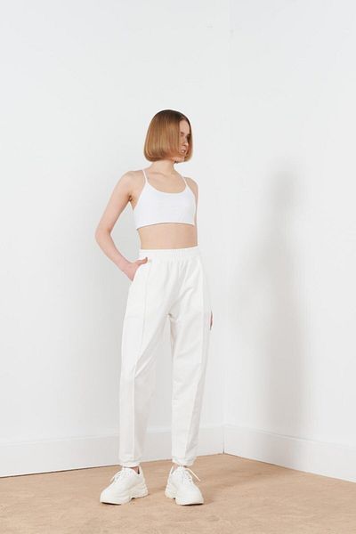 Basicpark Jogger Duru cu talie elastică Ecru