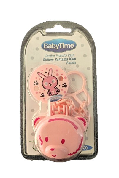 Babytime Babytıme Askılı Silikon Emzik Saklama Kabı Panda Pembe