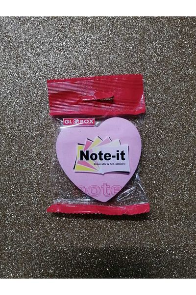 Globox Adhesive Note Paper Heart Shaped Pastel Pink Color 100 Sheets
