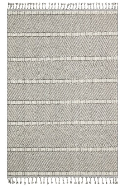 Eko Halı Soho Sh 07 Grey Ivory Hav Vermeyen Özel Ipler Ile Üretilen Etnik Örg...