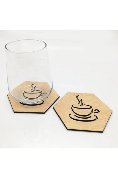 Lora Davet American Service Coasters Lemn Hexagonal Maple