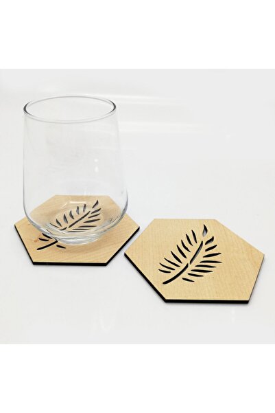 Lora Davet Podmetači za čaše, drveni, šesterokutni, od javora