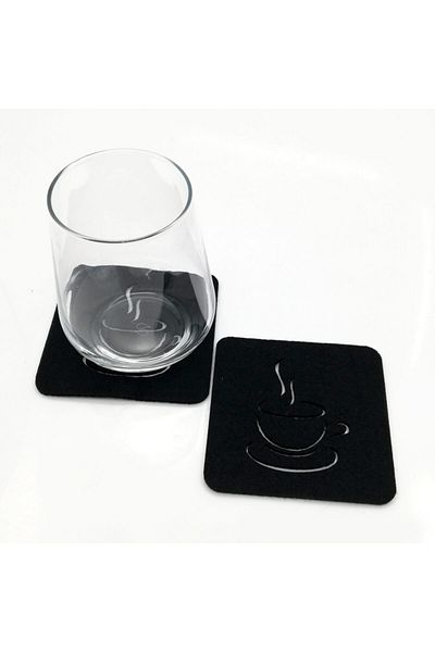 Lora Davet American Service Coaster Felt Square Black