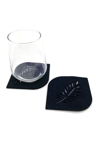 Lora Davet American Service Coaster Felt Oval Corner negru
