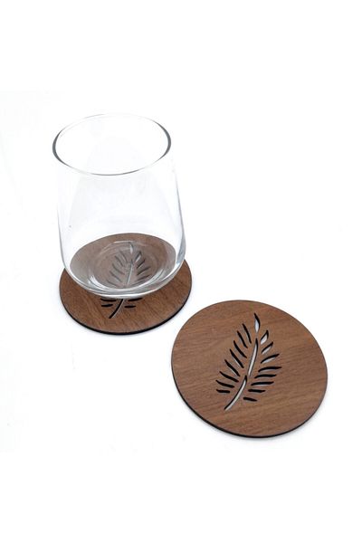 Lora Davet Coaster American Service Lemn Rotund maro