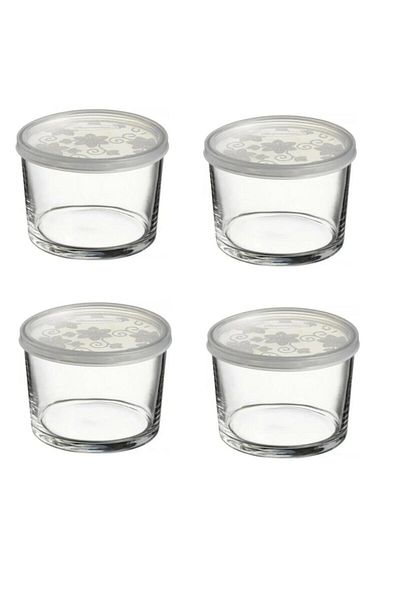Paşabahçe 4-piece Breakfast 220cc Glass Storage Set with Lid - Fma07064