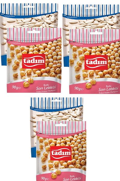 Tadım Yellow Chickpeas Salted Pumpkin Seeds - 80 g X 3 Pieces, Unsalted 90 g X 3 Pieces