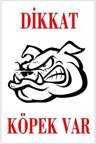 Dalis Caution Dog Warning Sign (Bulldog Head)