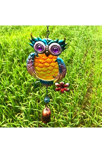 ArtemisSeramik الحديد المطاوع الملونة الجرس أرجواني حجر البومة الرياح الرنين ...