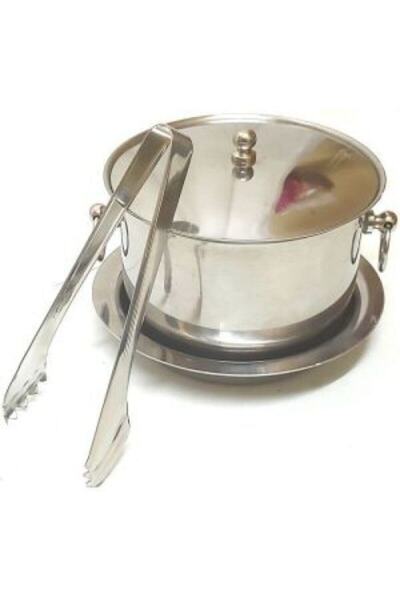 Özen Termoslu Buz Kovası Tabaklı Buz Maşalı Takım Paslanmaz Ev Tipi Mini Buz ...