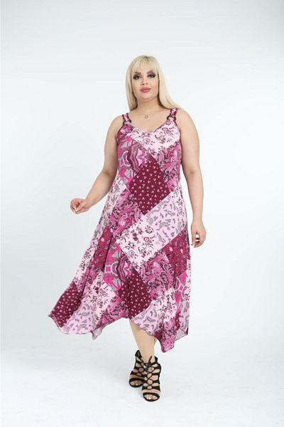 Mezura Rochie de marime mare din viscoza cu bretele lungi