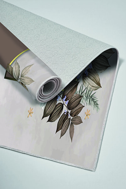 Alanur Home Alanur Trend Non-Slip Base Digital Bathroom Set Kt471 Beige