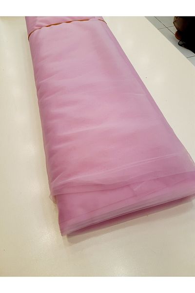 Safir Kumaş Κορυφαίας ποιότητας Elasticity Candy Pink Color Dreaming Tulle Turban Design Henna Kaftan