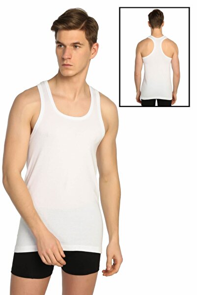 bejamonti Men's White Ribbed Sports Athlete