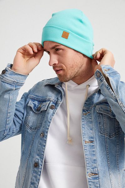 Butikgiz Men's Youth Aqua Blue Hat Beret - Sport, Comfortable, 100% Cotton, Hand Made, With Domestic Production Quality